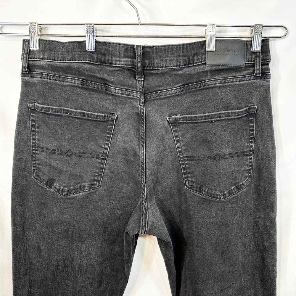 Lucky Brand 410 Athletic Straight Mens Jeans 38x34 Fade Black Stretch Denim 1323